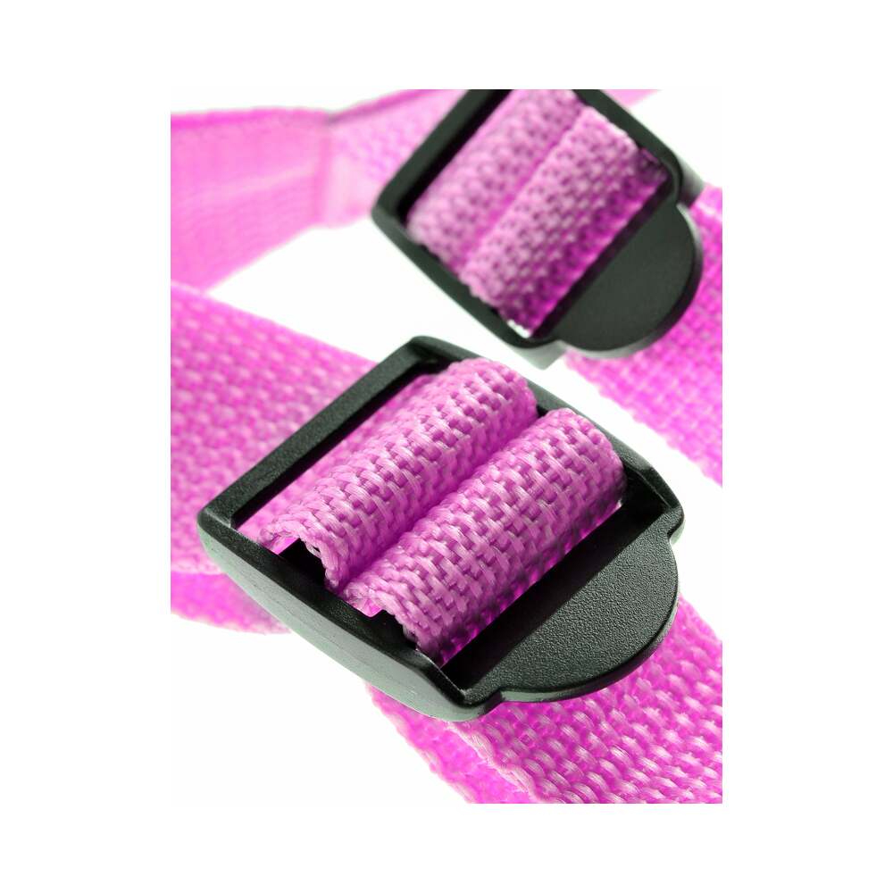 Dillio Adjustable 7 in. Strap-On Suspender Harness Set Pink