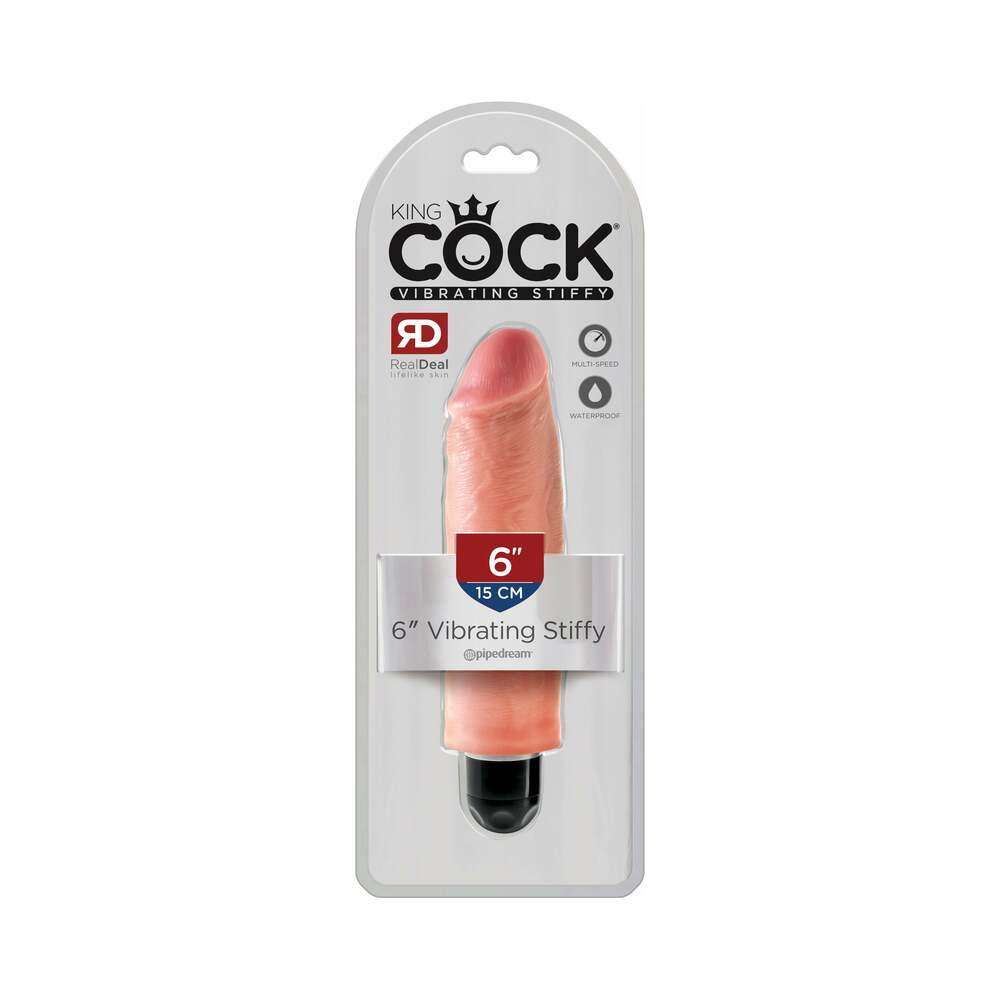 Pipedream King Cock 6 in. Vibrating Stiffy Realistic Dildo Beige