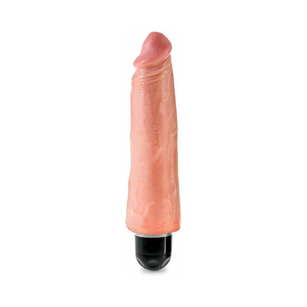 King Cock 8in Vibrating Stiffy Beige