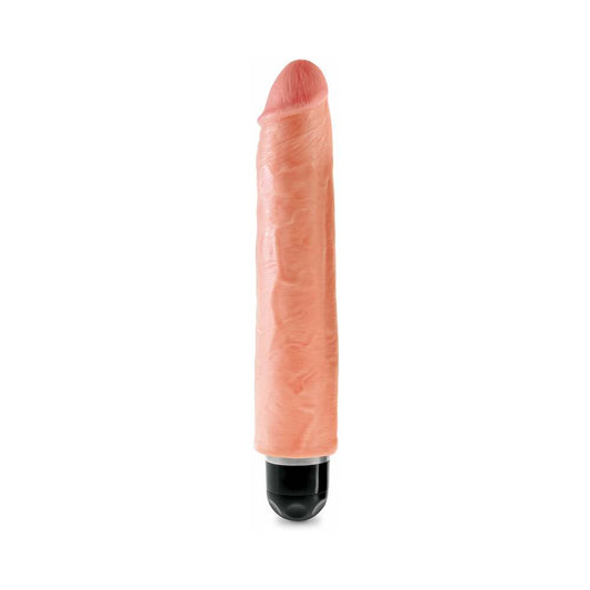 King Cock 10in Vibrating Stiffy Beige