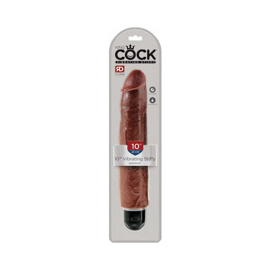 Pipedream King Cock 10 in. Vibrating Stiffy Realistic Dildo Brown