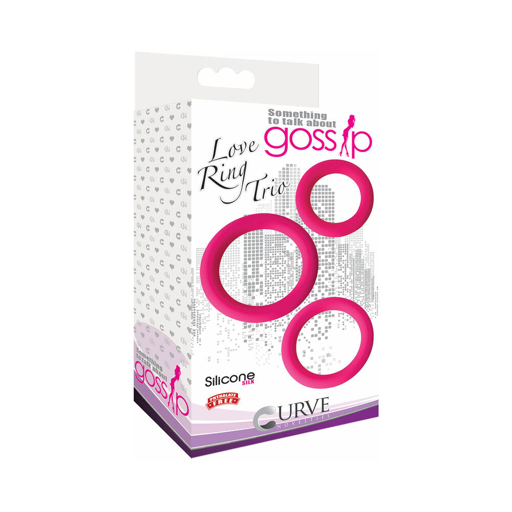 Gossip Love Ring Trio Cockrings Magenta