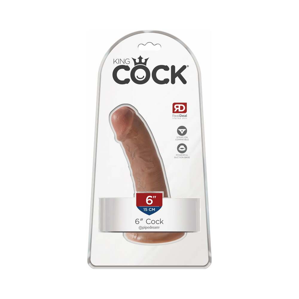 Pipedream King Cock 6 in. Cock Realistic Dildo With Suction Cup Tan