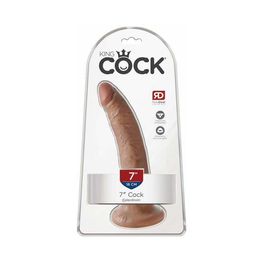 Pipedream King Cock 7 in. Cock Realistic Dildo With Suction Cup Tan