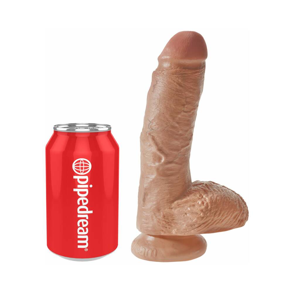 King Cock - Pene de 8 pulgadas con testículos, color tostado