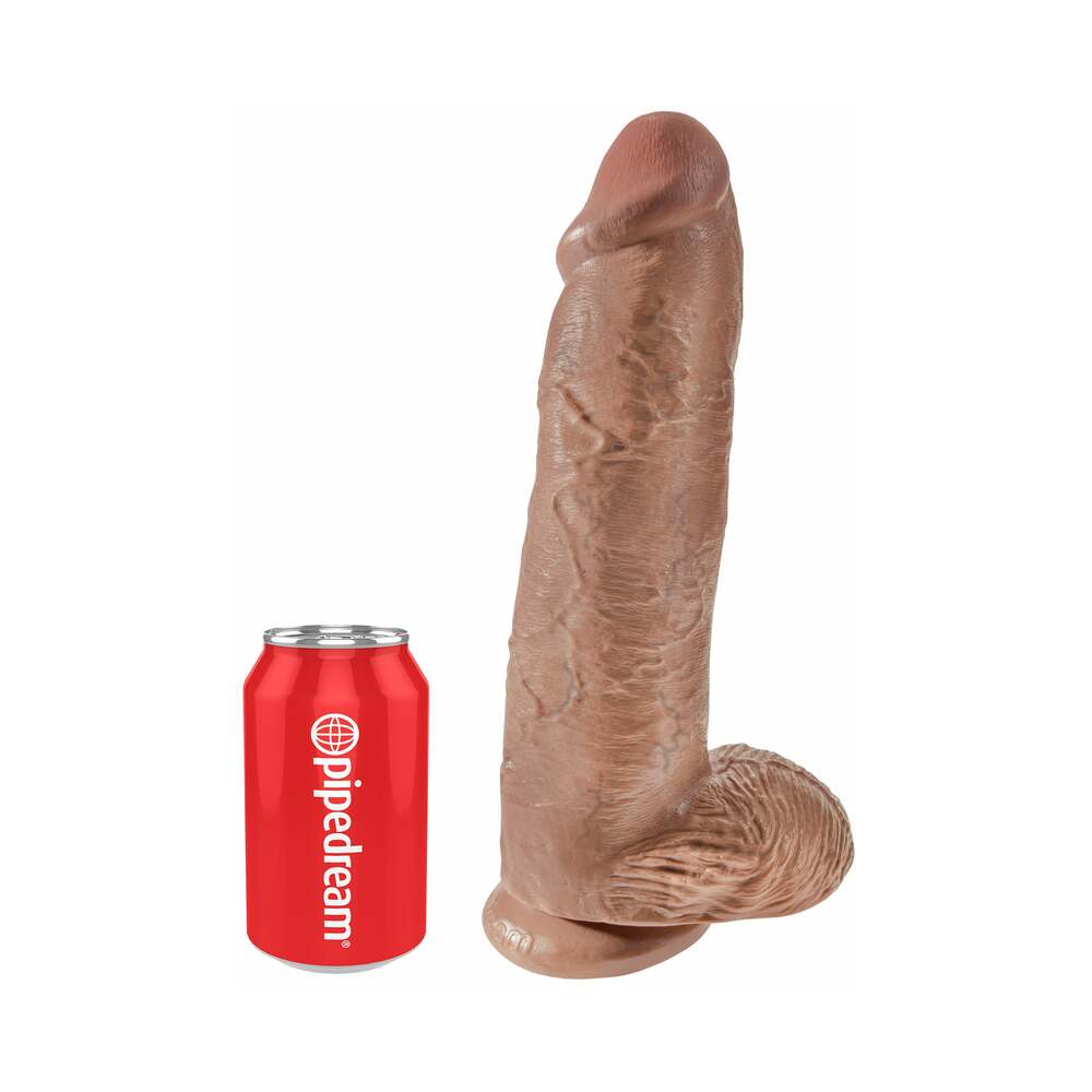 King Cock 12in Cock w/ Balls Tan