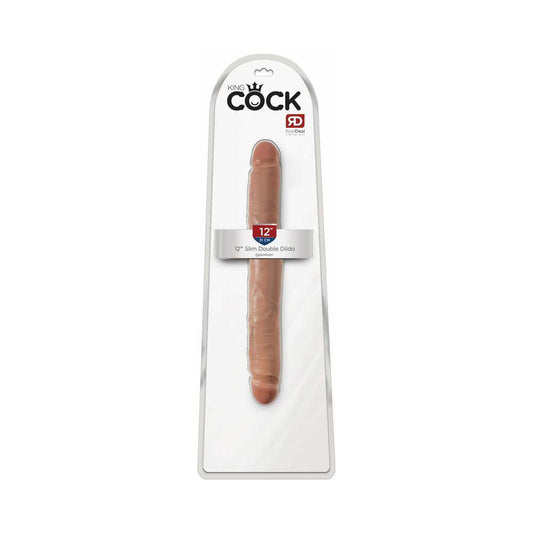 Pipedream King Cock 12 in. Slim Double Dildo Realistic Tan