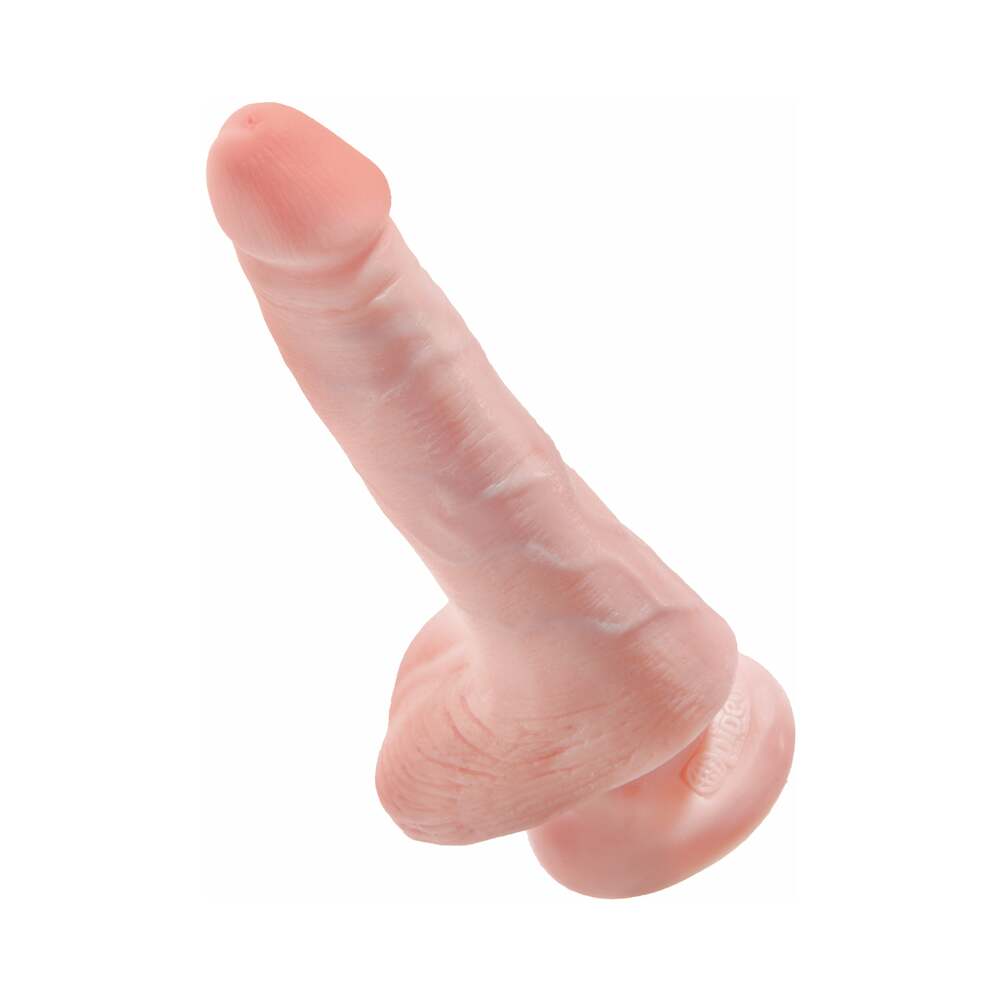 Pene King Cock de 6 pulgadas con testículos en color beige