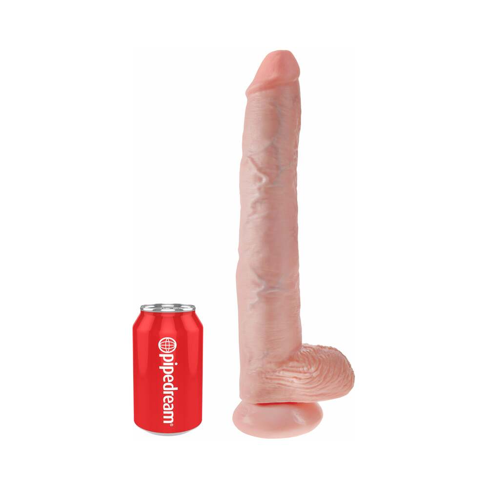 King Cock 14in Cock w/ Balls Beige