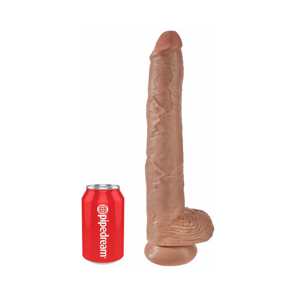 King Cock 14in Cock w/ Balls Tan