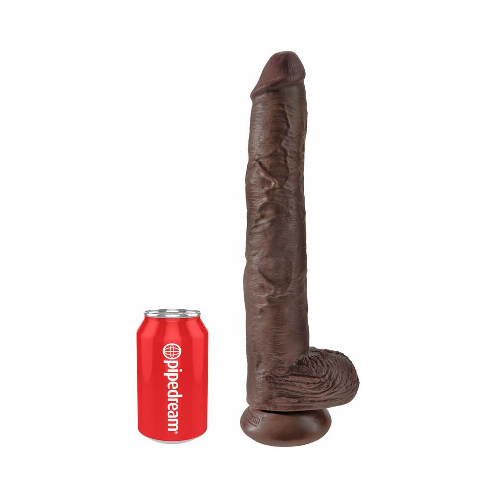 King Cock 14in Cock w/ Balls Brown