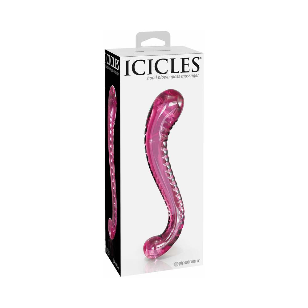 Pipedream Icicles No. 69 Curved Dual-Ended Glass Dildo Pink