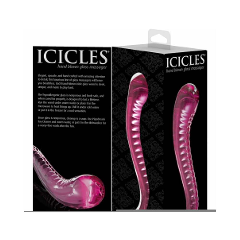 Icicles #69 Curved Dual-Ended Glass Pink