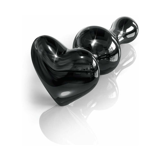 Icicles #74 Glass Massage Heart Base Blk