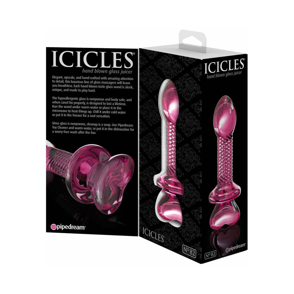 Icicles #82 Glass Juicer Dildo Heart Pnk