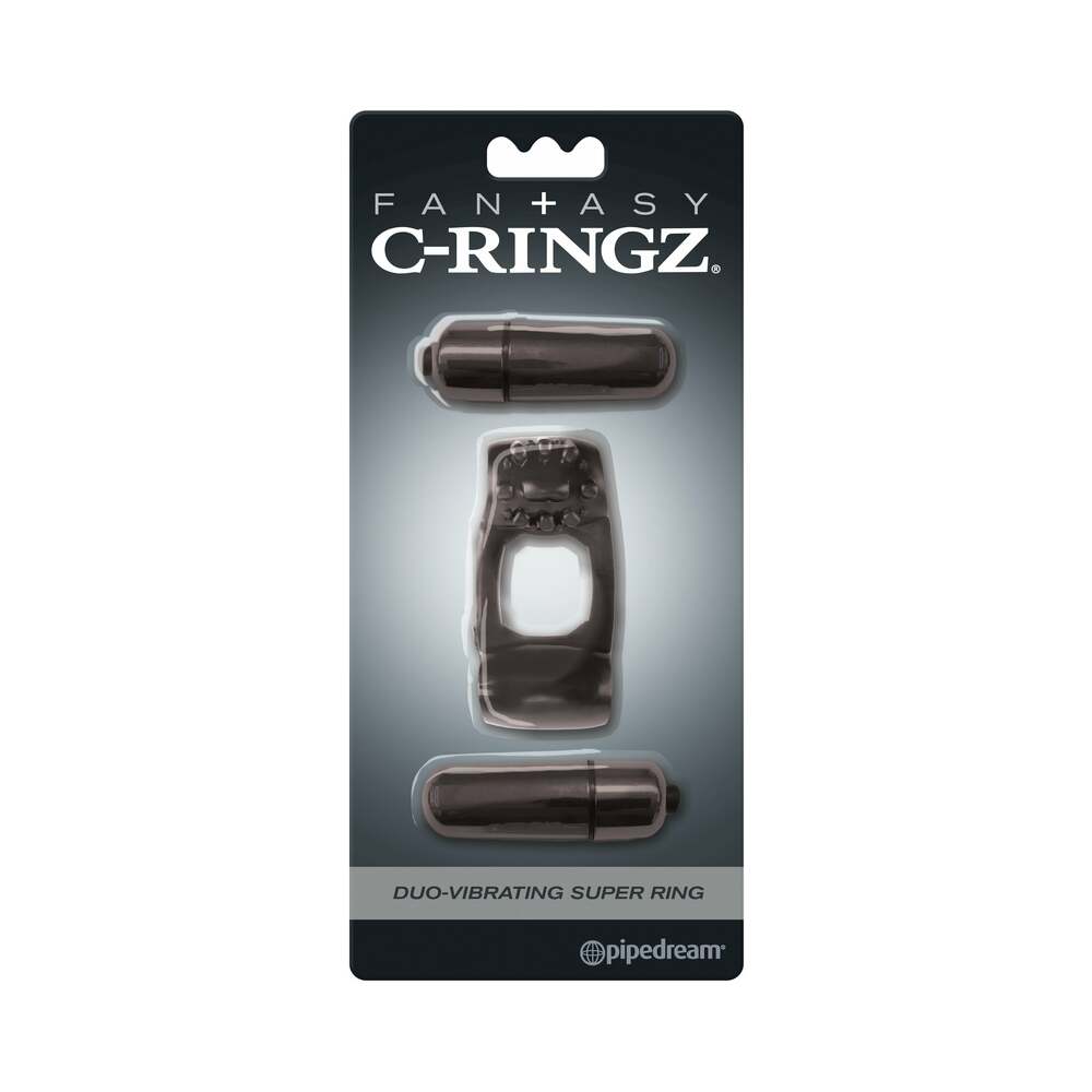 Pipedream Fantasy C-Ringz Duo-Vibrating Super Ring With Dual Bullets Black