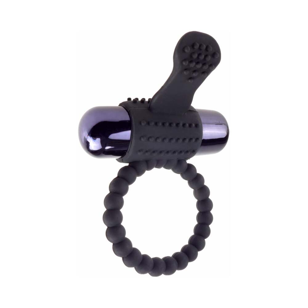 FCR Vibrating Silicone Super Ring Black