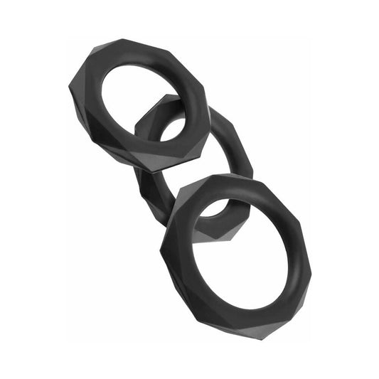 FCR Sili Designer Stamina C-ring Set Blk