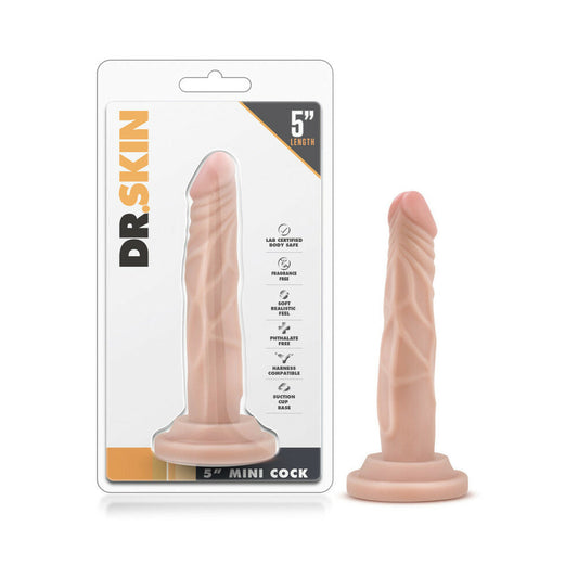 Blush Dr. Skin Mini Realistic 5 in. Dildo with Suction Cup Beige