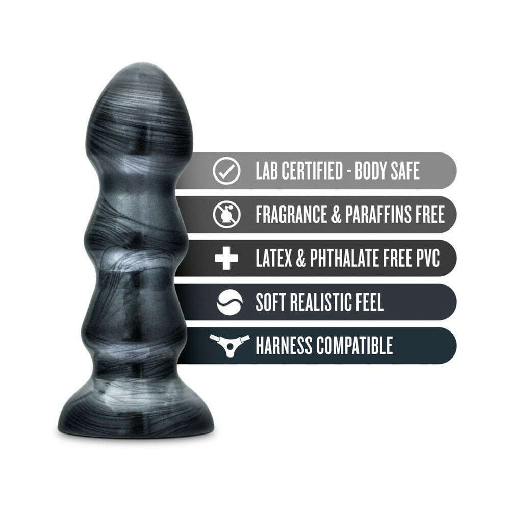 Jet Black Jack 7 in. Anal Plug Carbon Metallic Black