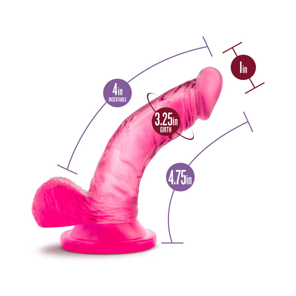 Mini pene de 4 pulgadas de Naturally Yours, color rosa