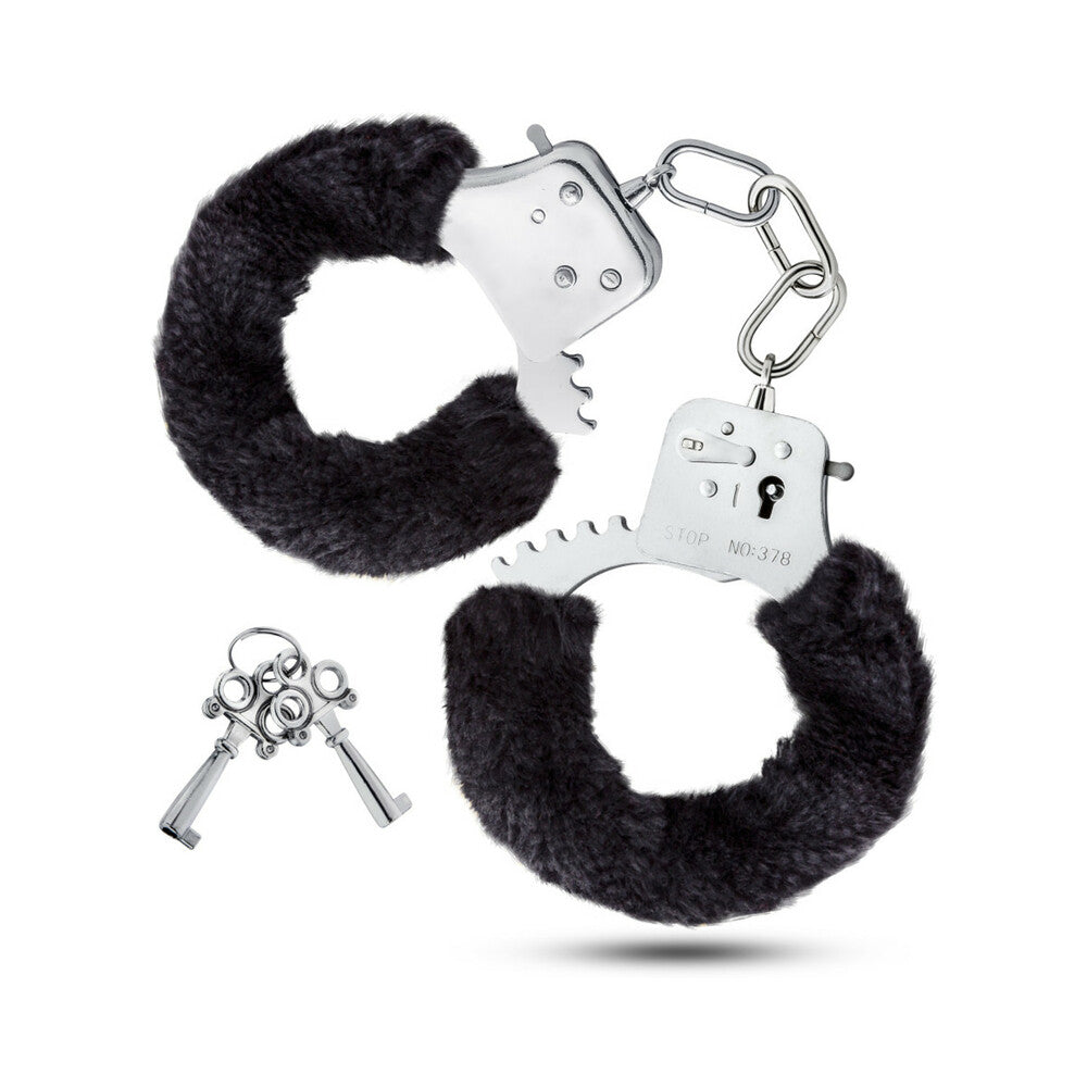 Temptasia Adjustable Faux Fur Cuffs Black