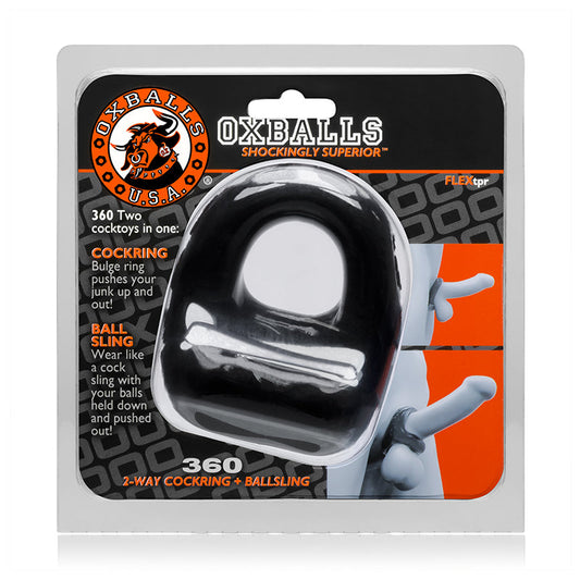 OxBalls 360, Cockring & Ballsling, Black