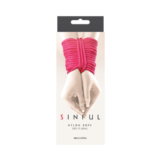 Sinful Nylon Rope 25 ft. Pink