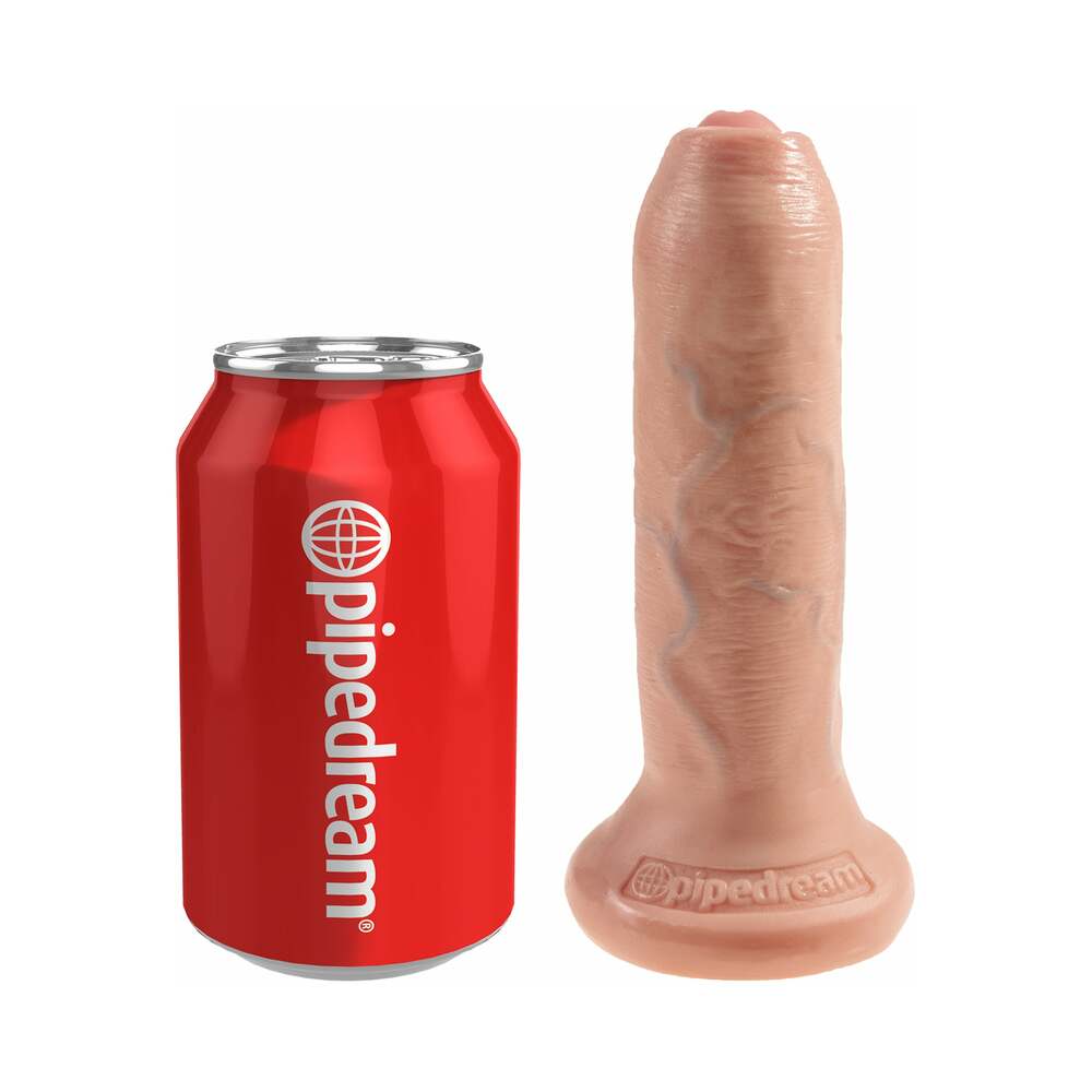 Prepucio de pene sin cortar King Cock de 6 pulgadas, color beige