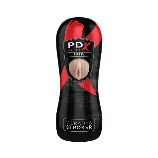 PDX Elite Vibrating Stroker Pussy Beige/Black