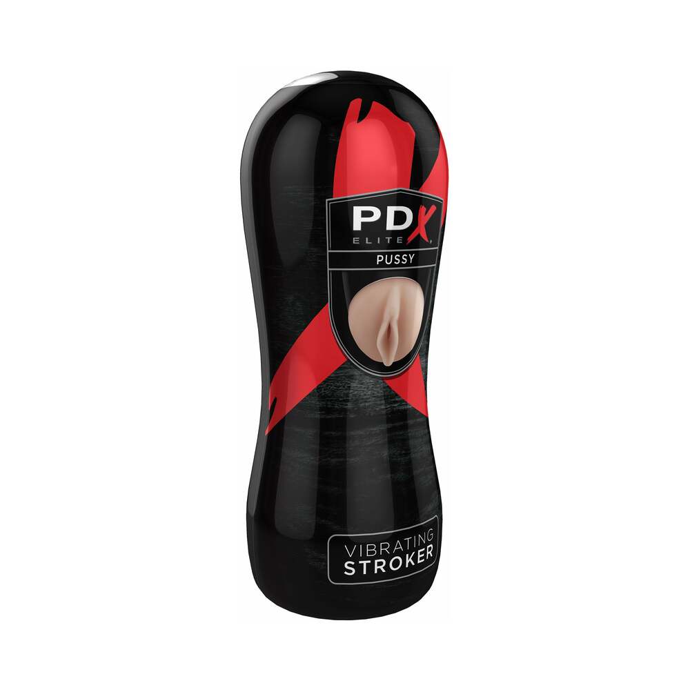 PDX Elite Vibrating Stroker Pussy Beige