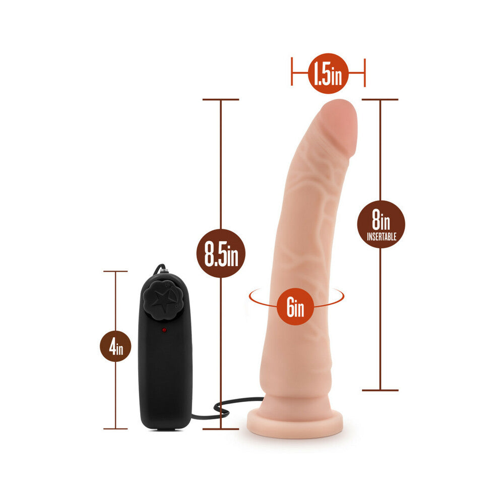 Consolador vibrador beige de 8,5 pulgadas de Dr. Skin