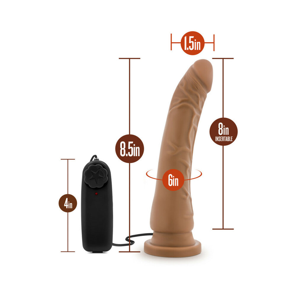 Consolador vibrador de 8,5 pulgadas de Dr. Skin en color bronceado