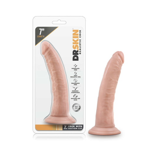 Blush Dr. Skin Realistic 7 in. Dildo with Suction Cup Beige