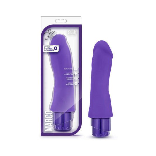 Blush Luxe Marco 7.75 in. Silicone Vibrating Dildo Purple