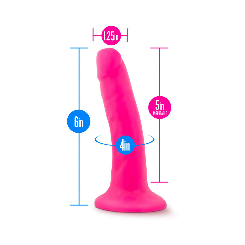 Neo 6in Dual Density Dildo Neon Pink