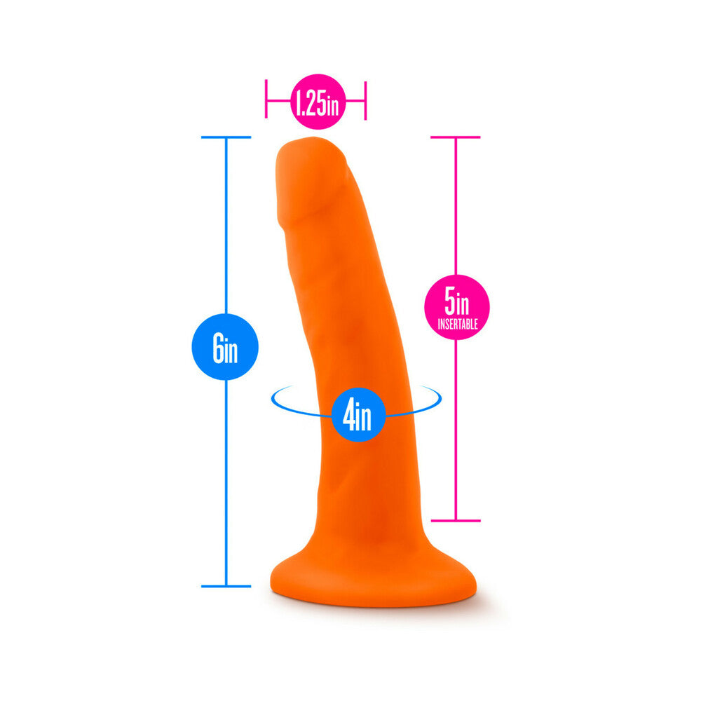 Neo 6in Dual Density Dildo Neon Orange