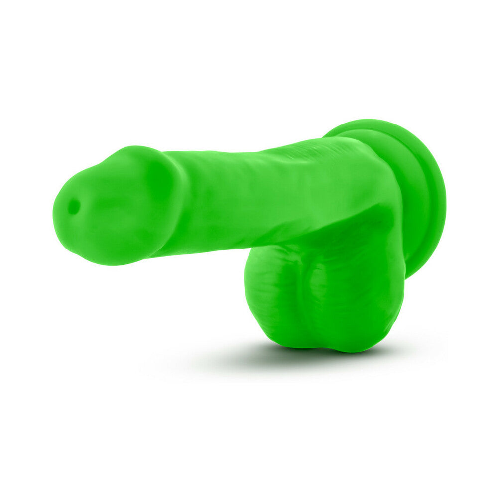 Neo 6 in. Dual Density Dildo with Balls Neon Green