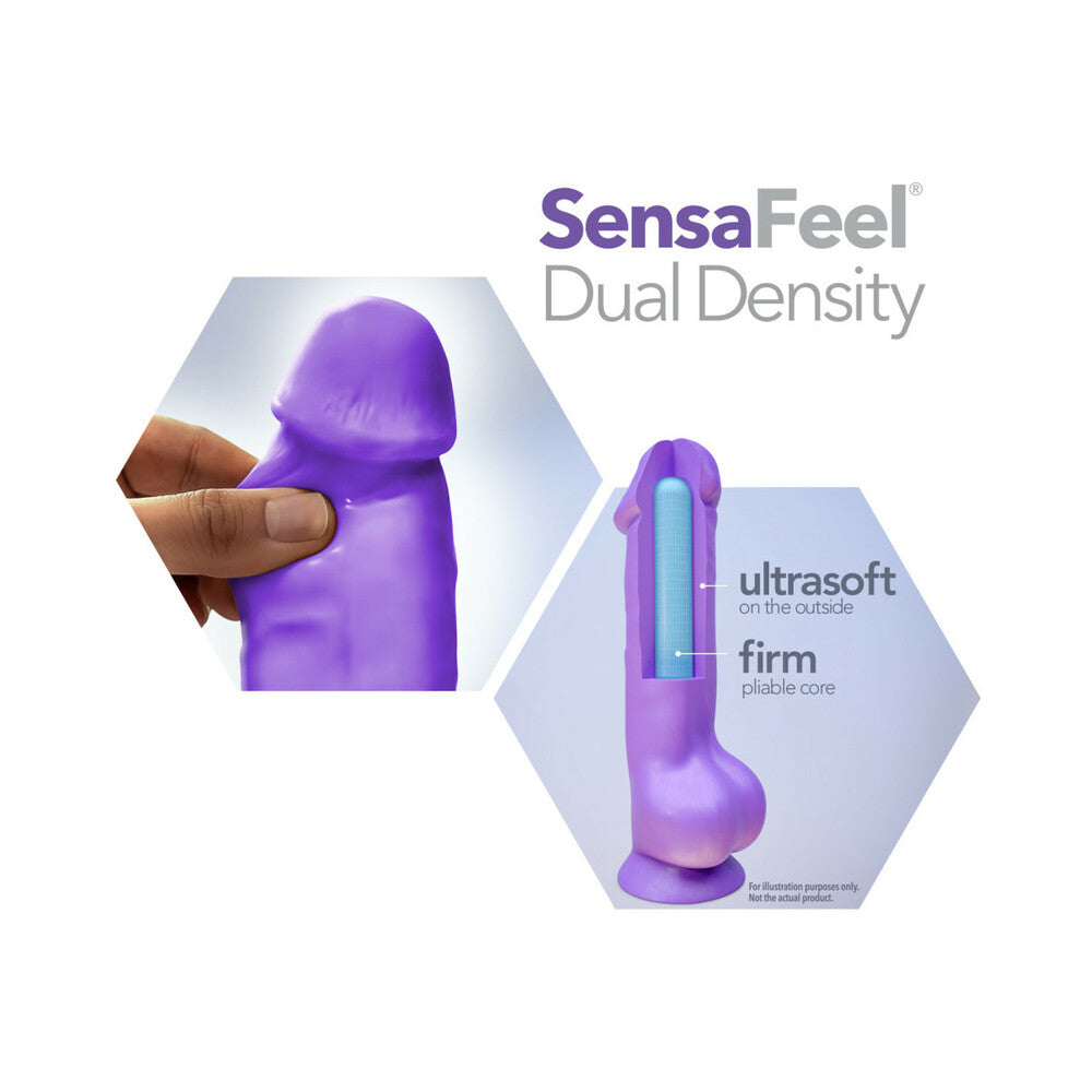 Neo 6 in. Dual Density Dildo with Balls Neon Green