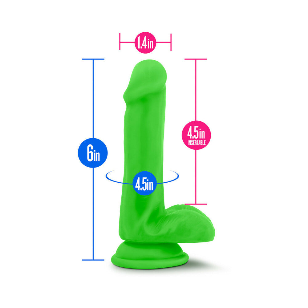 Neo 6in Dual Density Dildo Neon Green