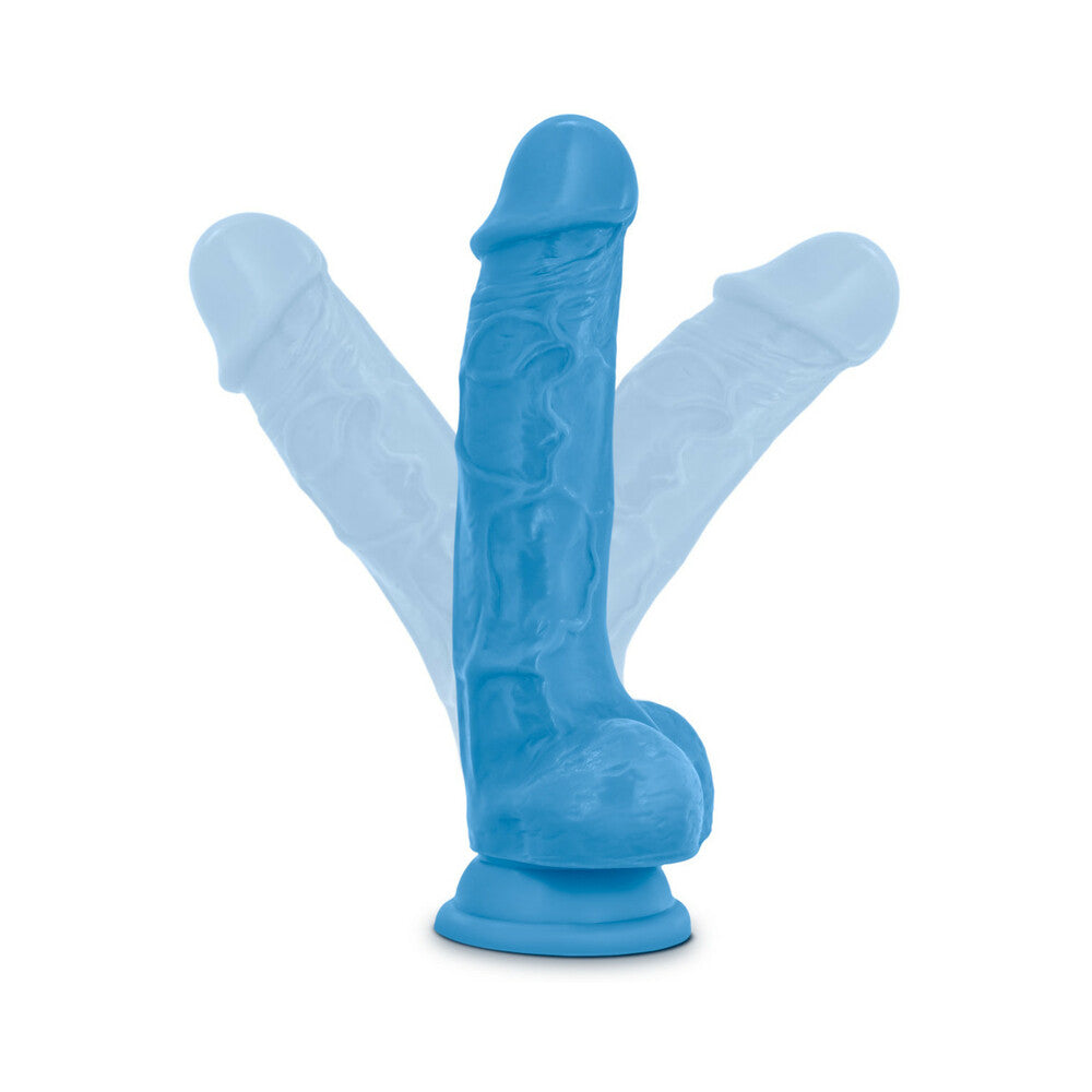 Neo 7.5in Dual Density Dildo Neon Blue