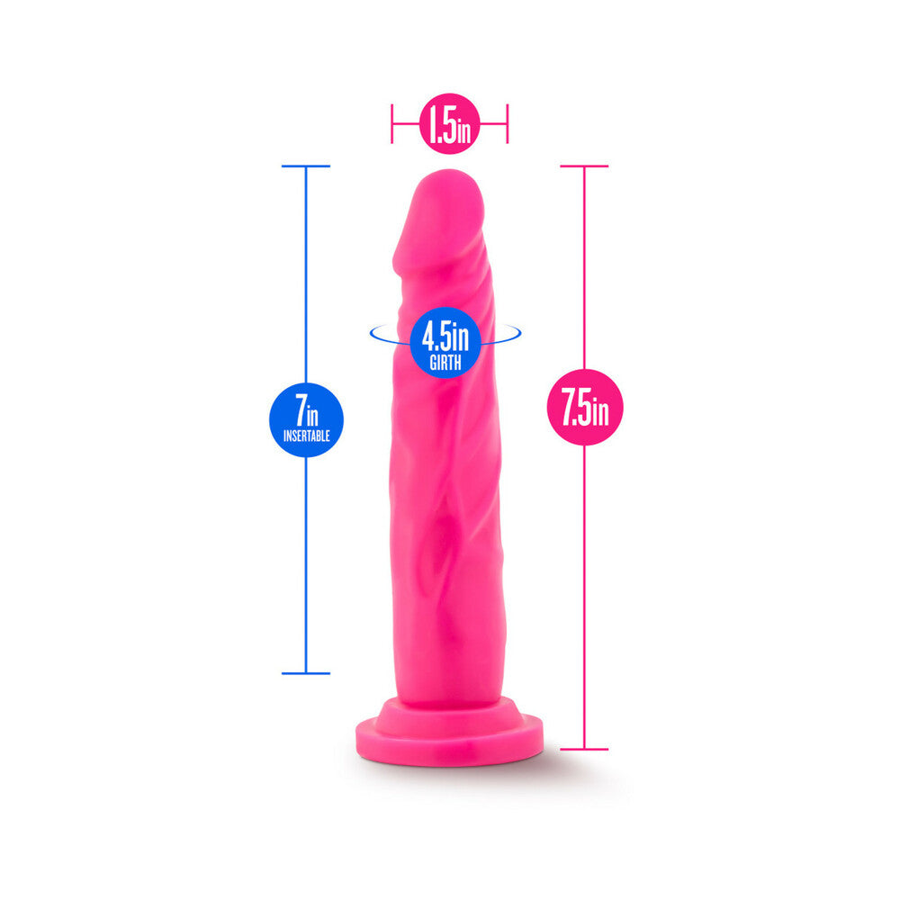 Neo 7.5 in. Dual Density Dildo Neon Pink