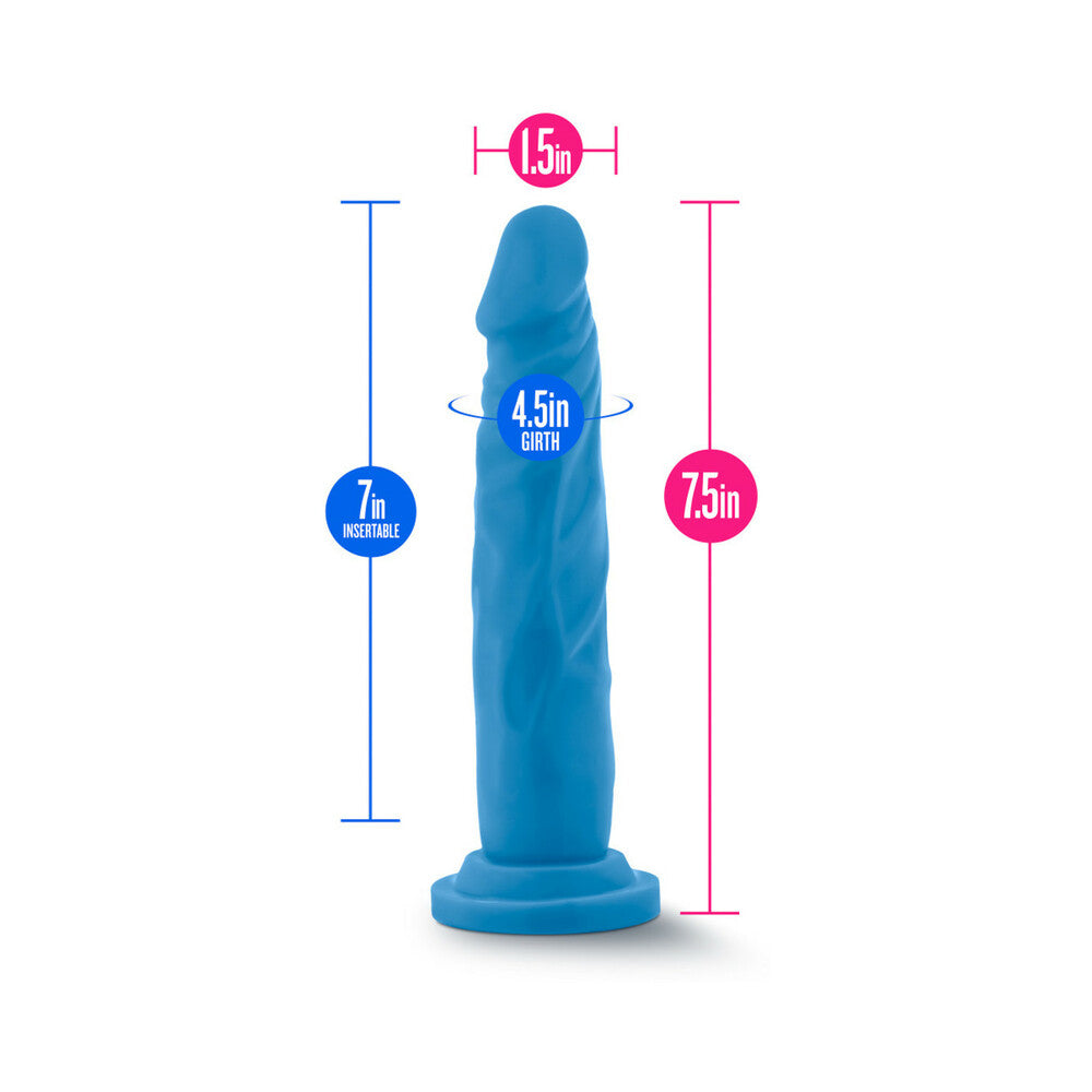 Neo 7.5in Dual Density Dildo Neon Blue