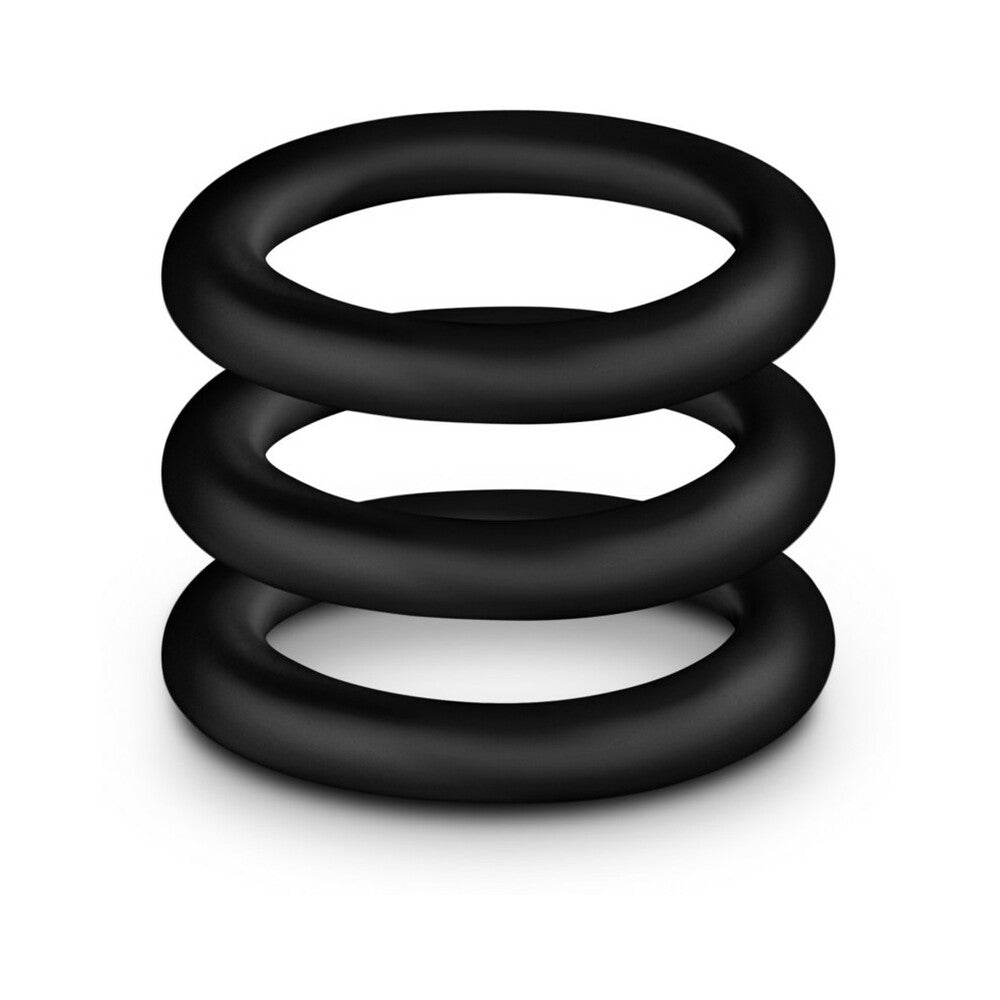 Performance VS2 Pure Premium Silicone Cockrings 3-Pack Small Black