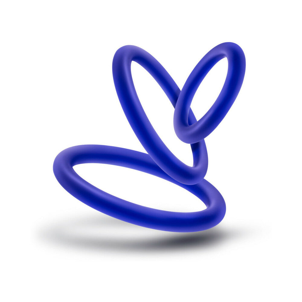 Performance VS4 Pure Premium Silicone Cockrings 3-Pack Set Indigo