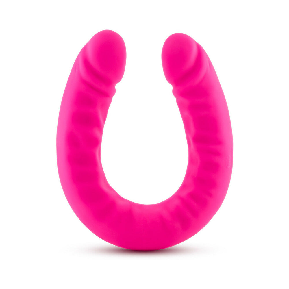 Ruse Realistic 18 in. Silicone Slim Double Dong Dual Ended Dildo Hot Pink