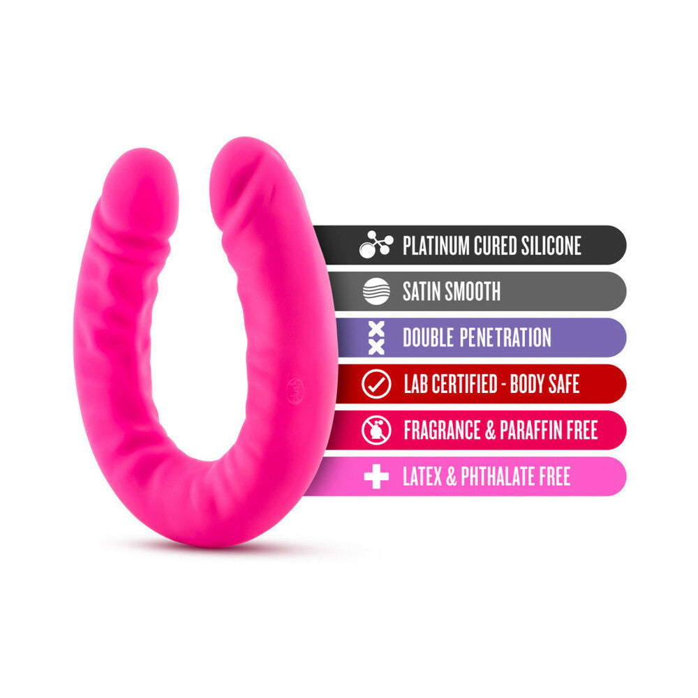 Ruse 18in Sili Slim DoubleDildo Hot Pink