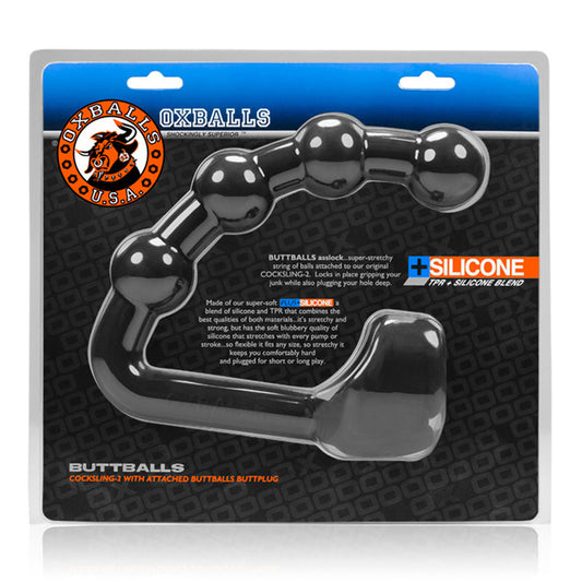 OxBalls BUTTBALLS cerradura de culo y cabestrillo BLK ICE