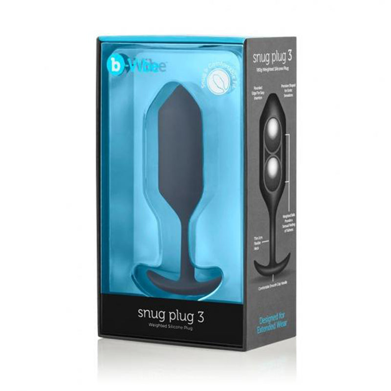 b-Vibe Snug Plug 3 Weighted Silicone Anal Plug Black