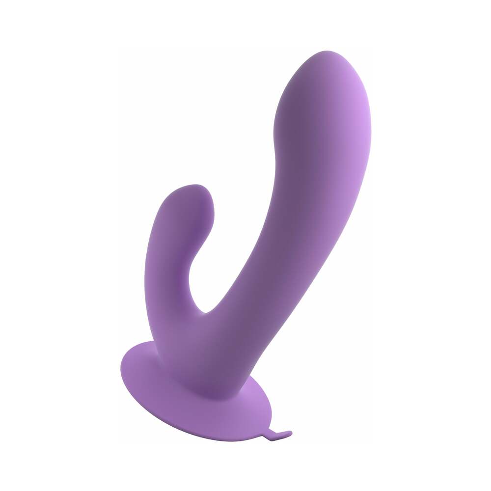 Pipedream Fantasy For Her Duo Pleasure Wallbang-Her Rechargeable Silicone Dual Stimulator With Suction Cup Purple